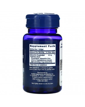 Life Extension, астаксантин с фосфолипидами, 4 мг, 30 капсул